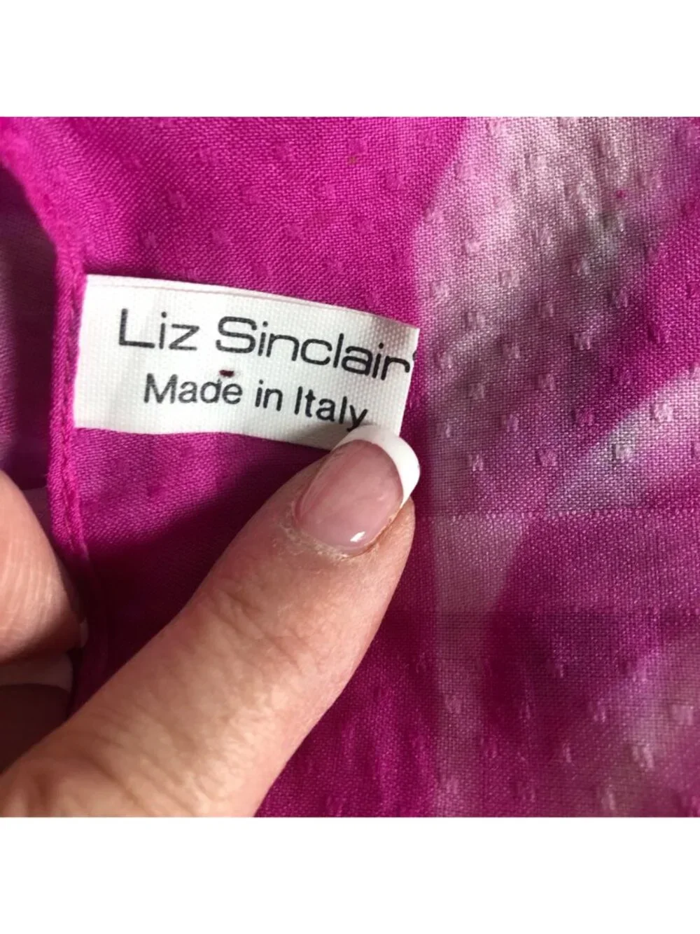 Liz Sinclair Pink Rose Floral Scarf Made In Italy Framed Edge Square 30x30